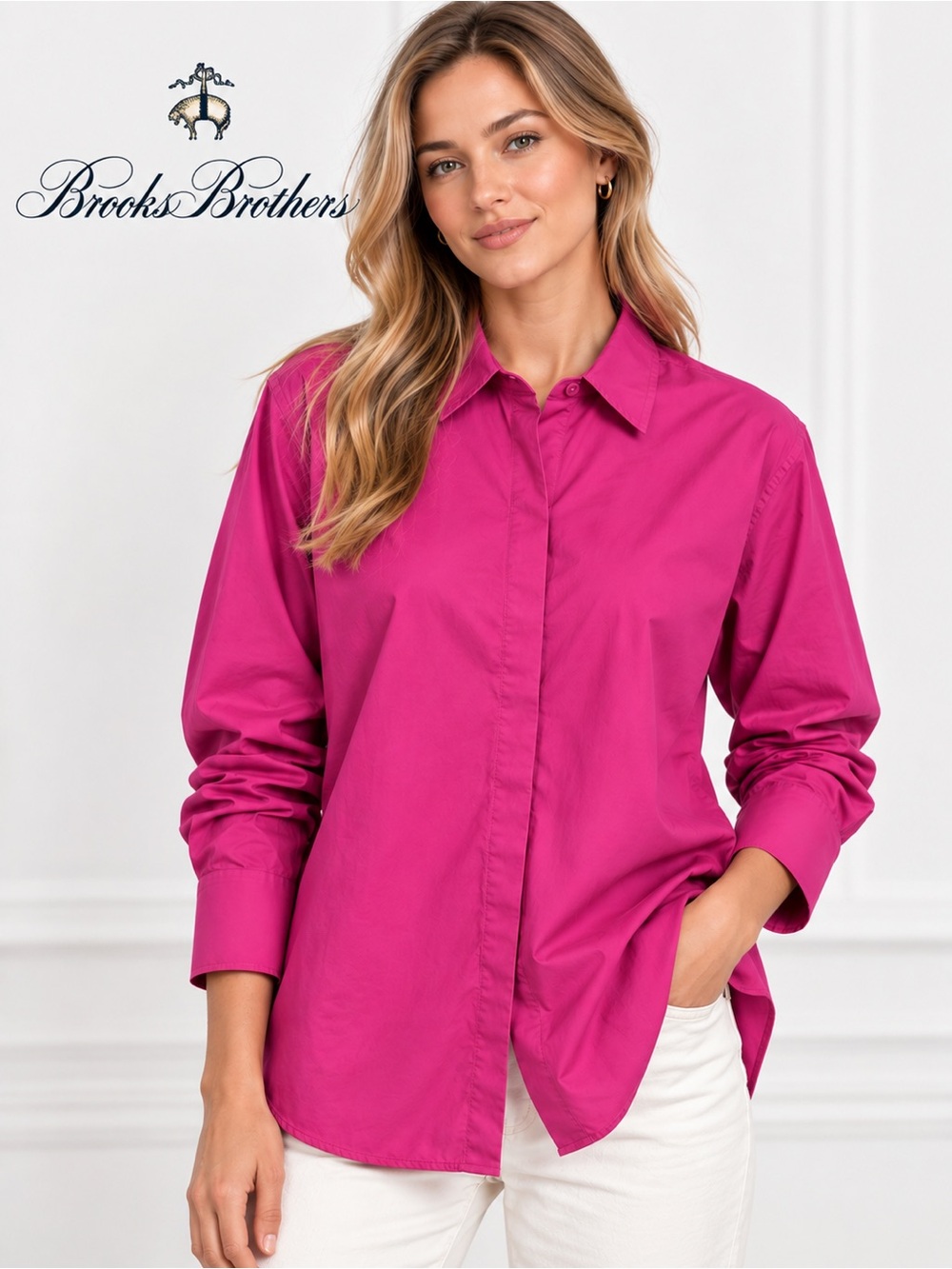 Brooks Brothers Women's Bright Fuchsia Button-Down Shirt